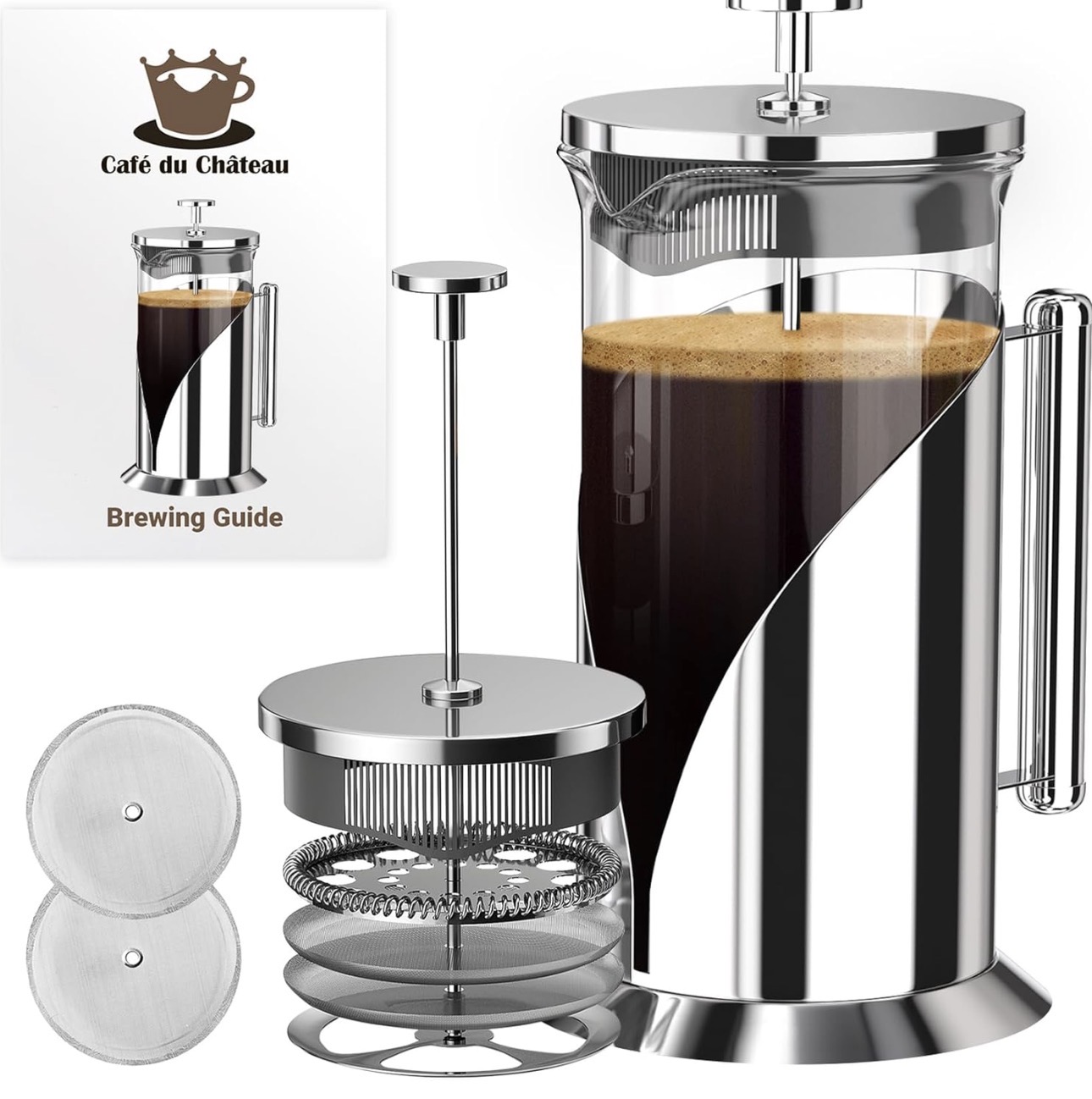 French press for home coffee brewing