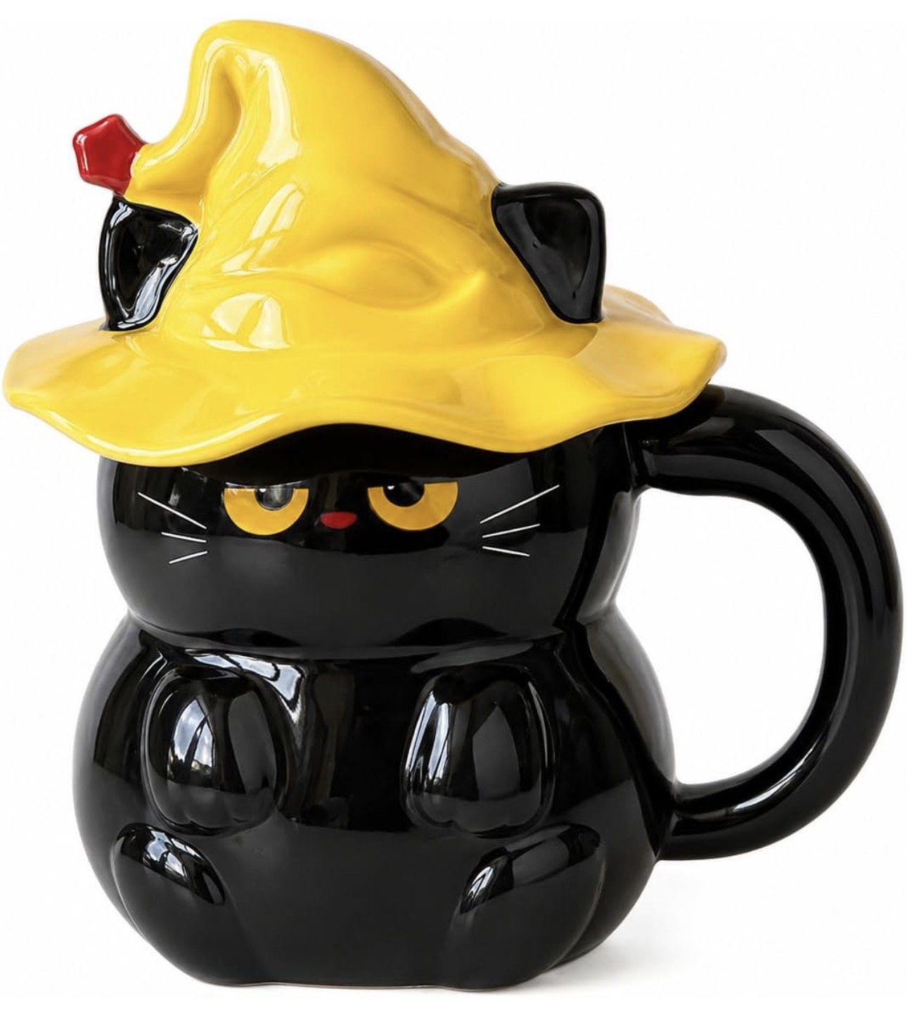 Witchy kitty mug for a cute Halloween coffee bar