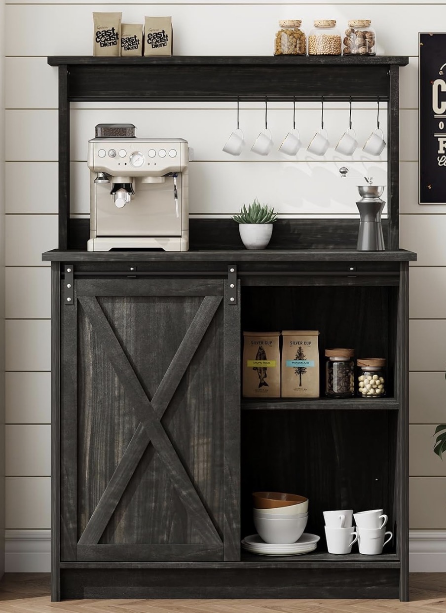 Farmhouse style cabinet for a coffee bar