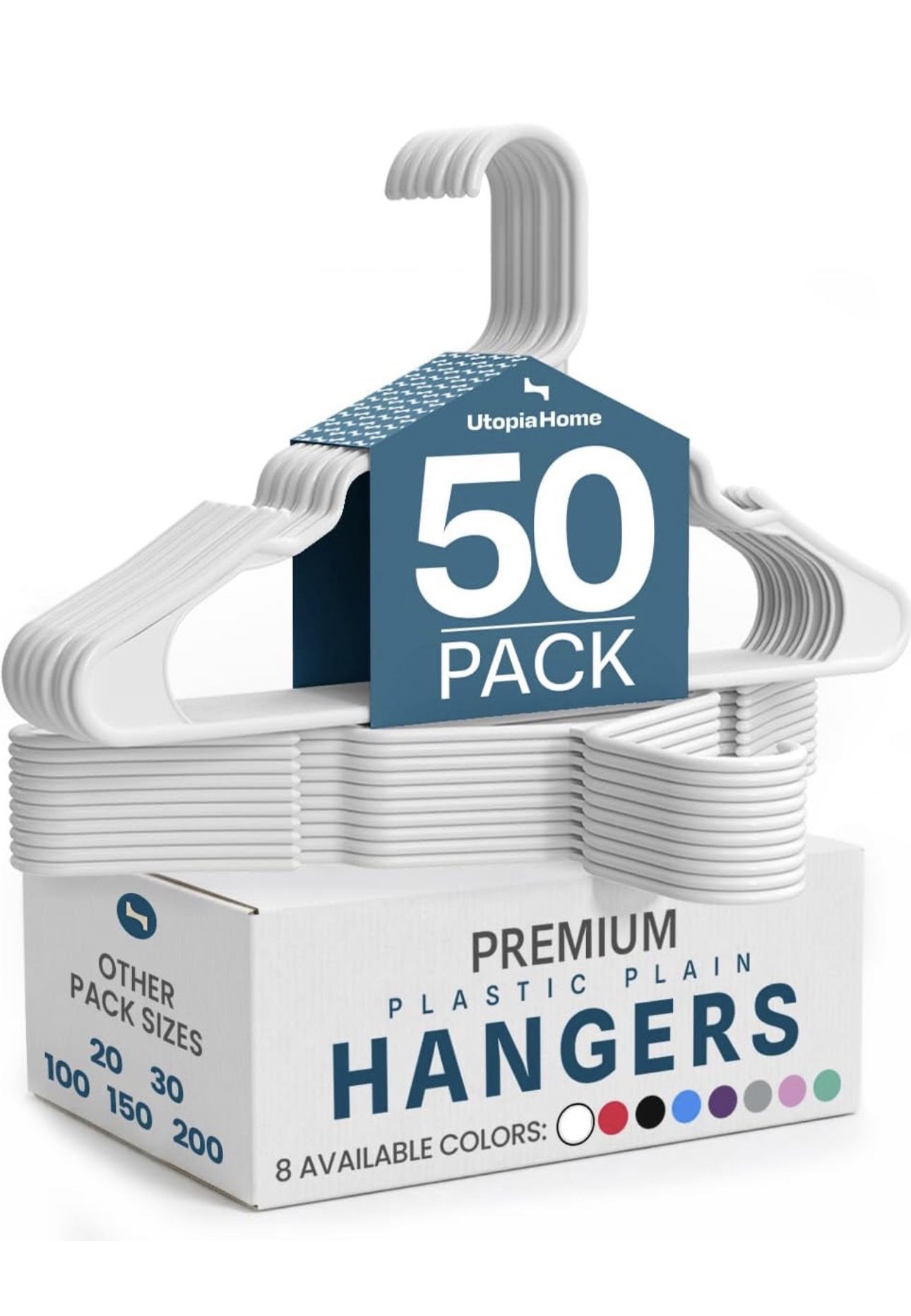 Set of clothes hangers for a college dorm closet