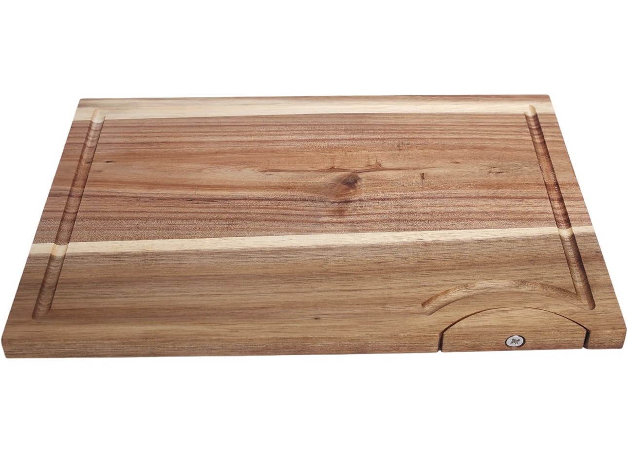 Large acacia wood cutting board with juice groove