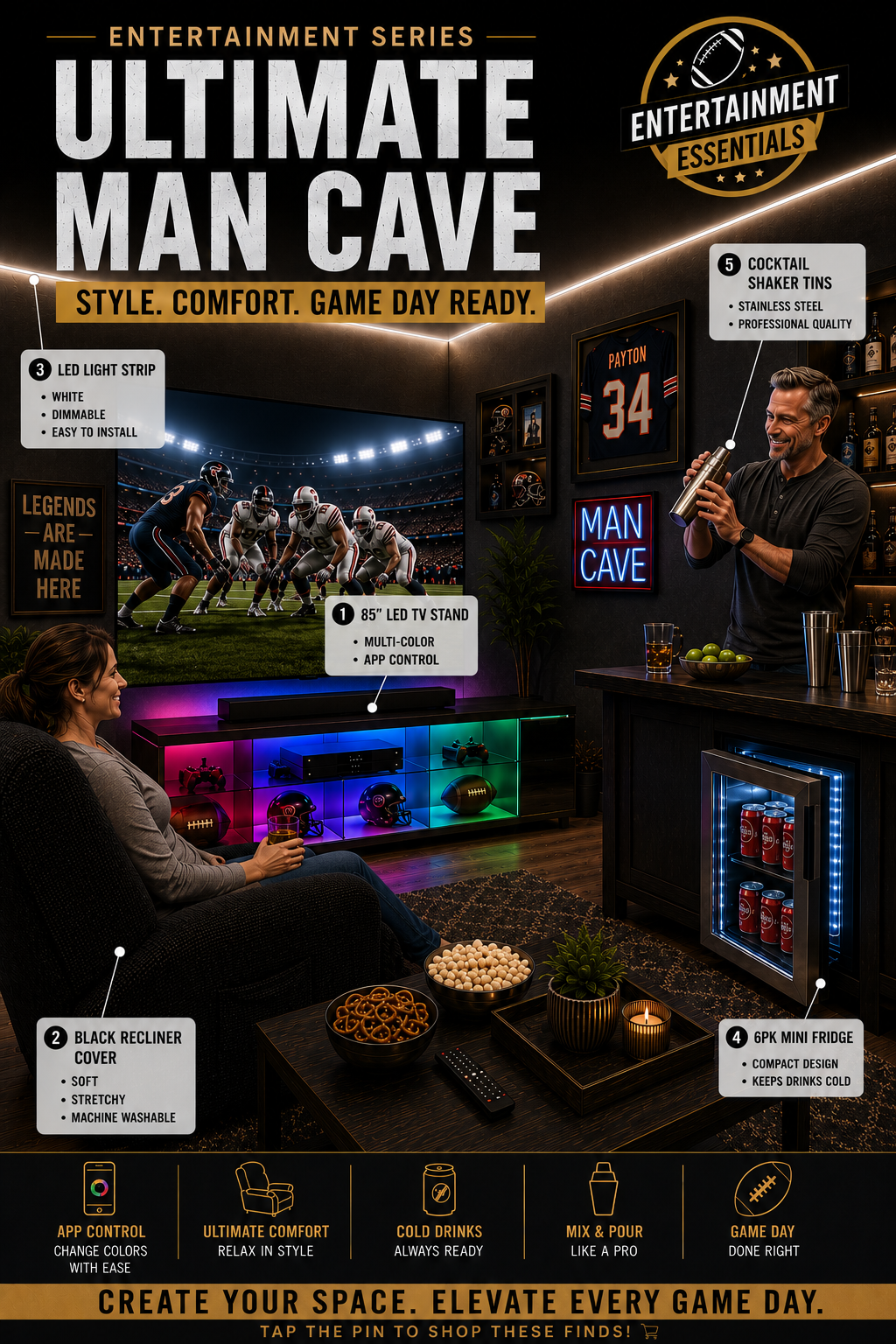 Ultimate man cave entertainment space