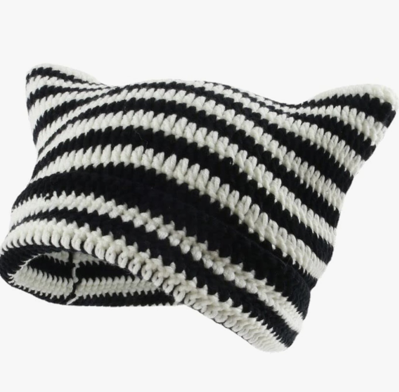 Black Baddie knit cap completing a casual college fashion look