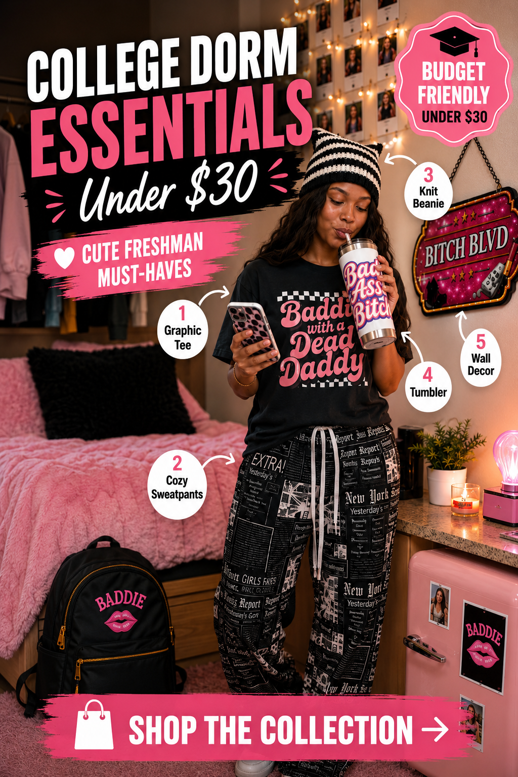 Pink Baddie Quotes college lifestyle feature