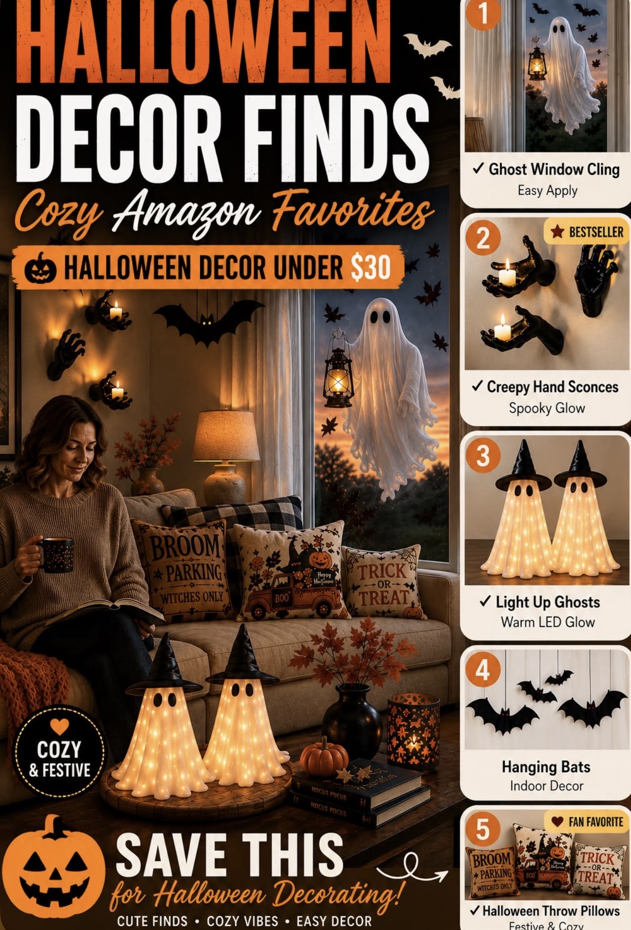 Affordable Halloween decor ideas under thirty dollars