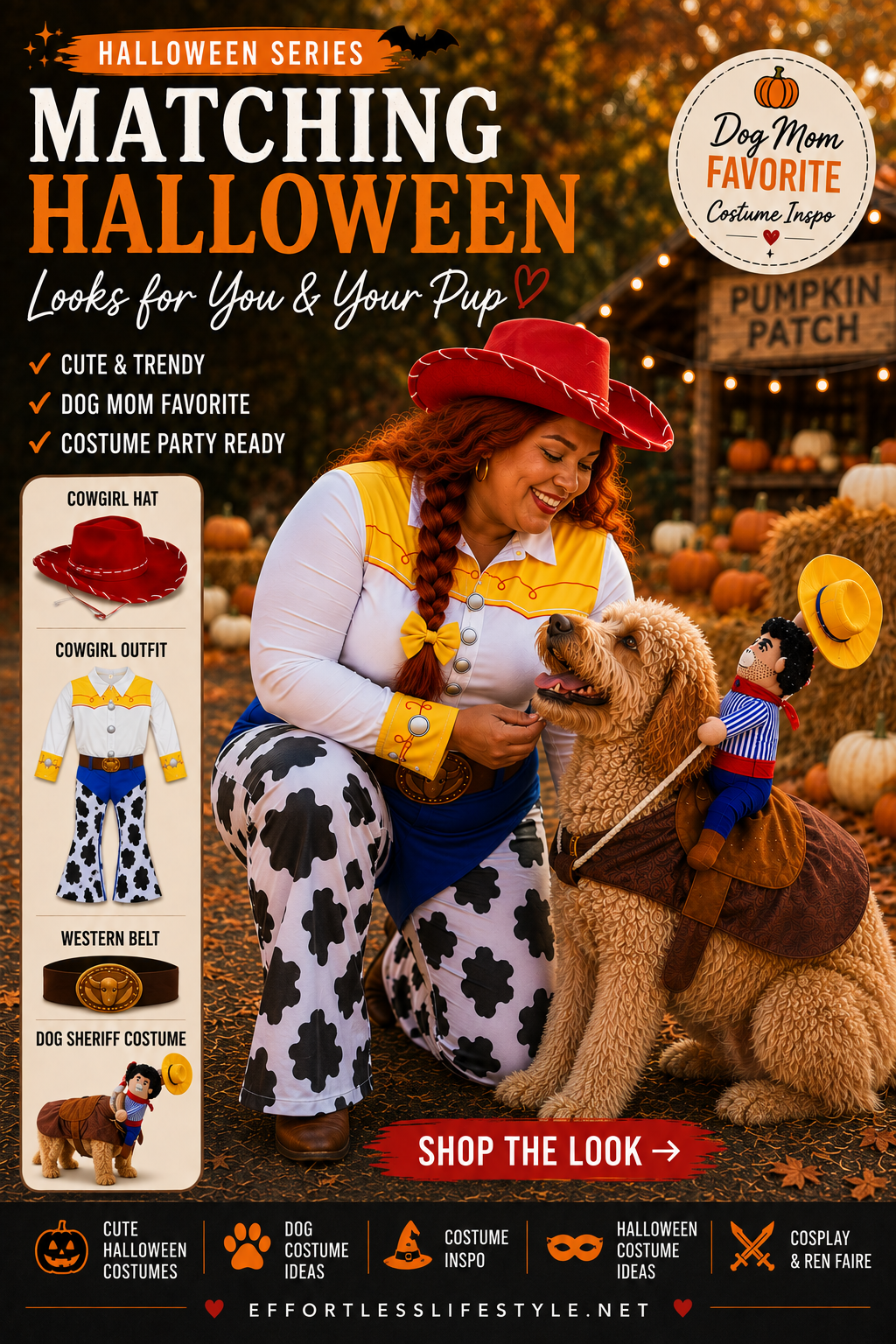 Matching Halloween costumes for a woman and her dog
