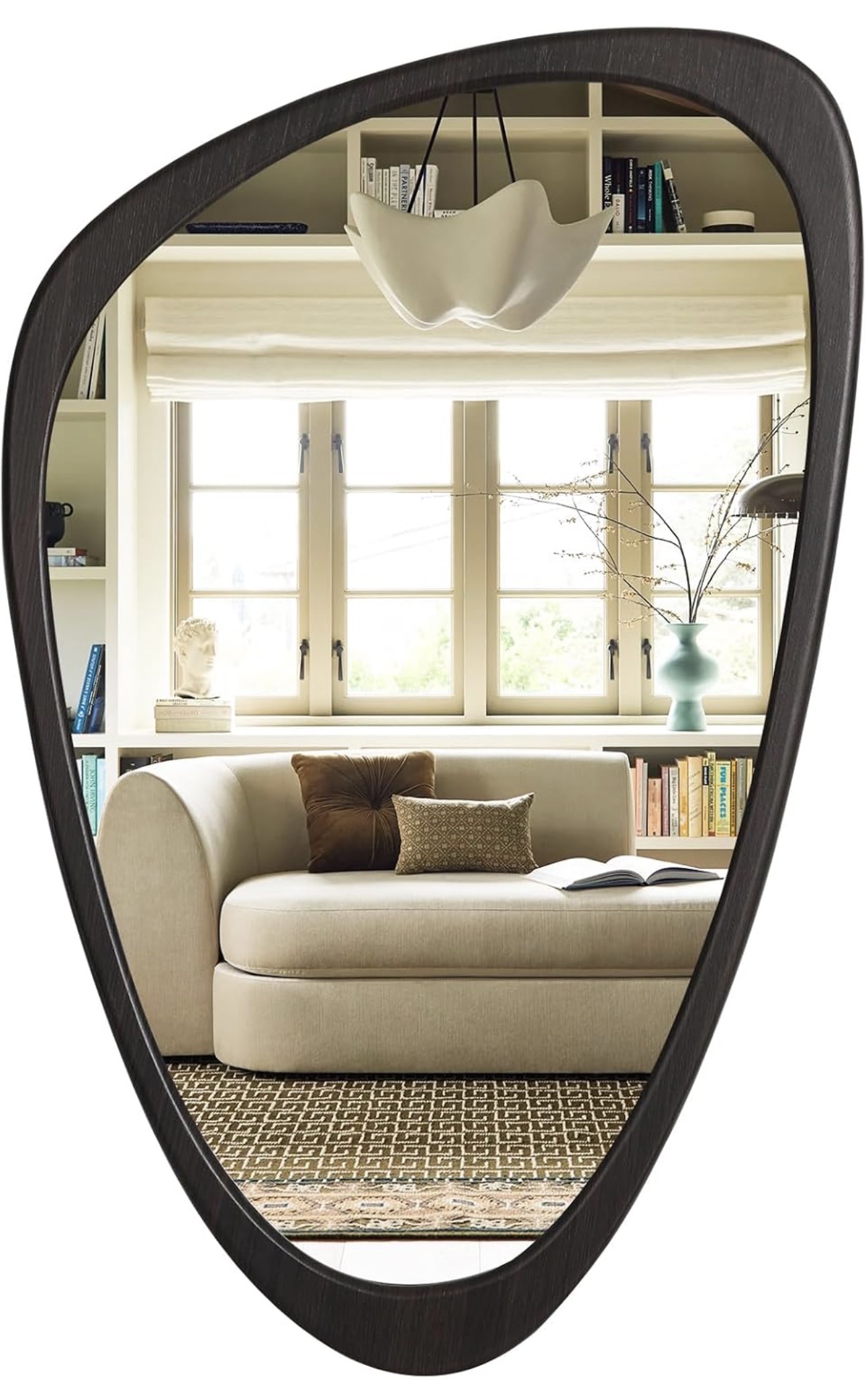WallBeyond asymmetrical black framed mirror