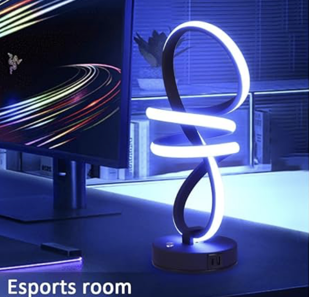 Spiral RGB LED Table Lamp With USB-C