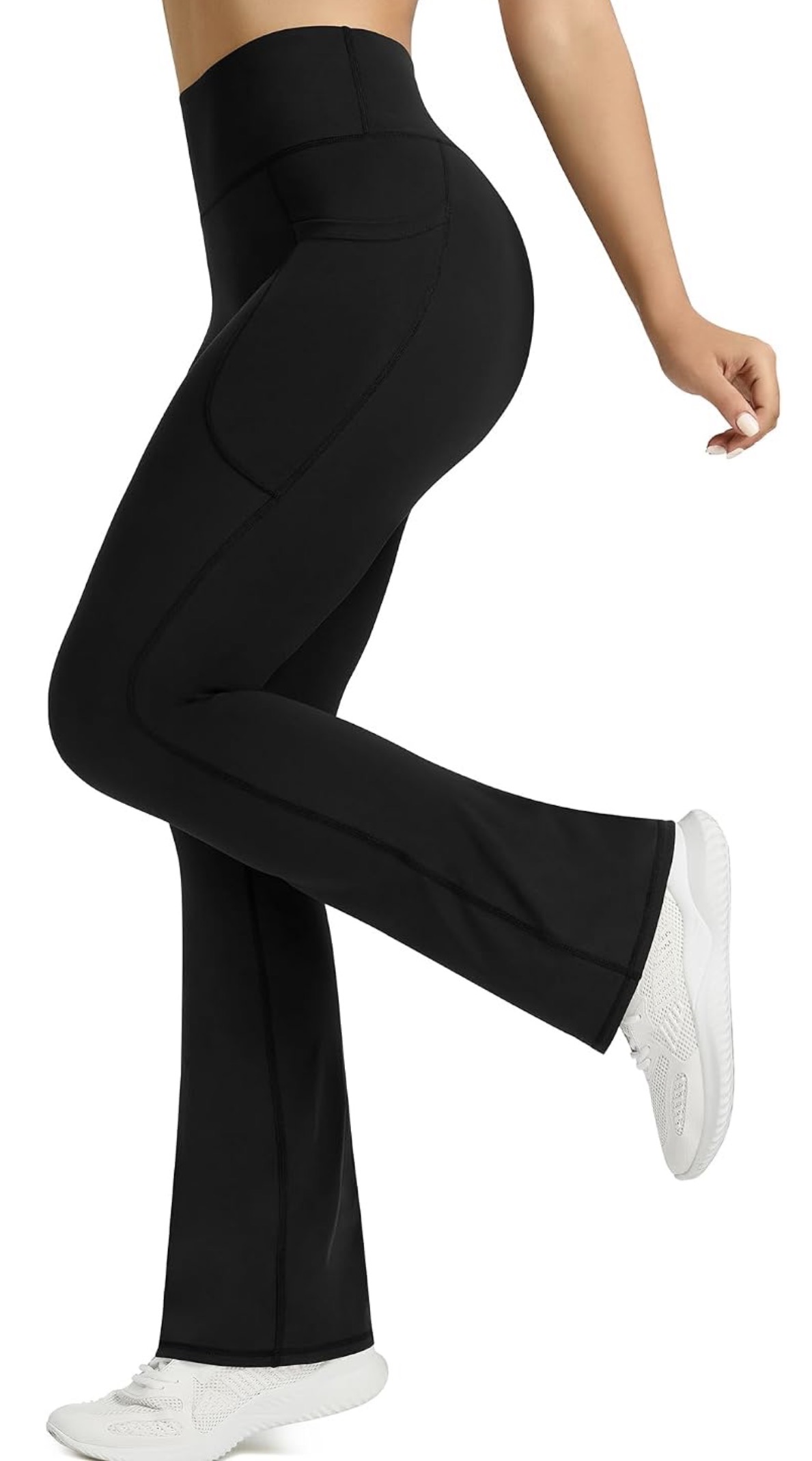 Black stretch flare pants