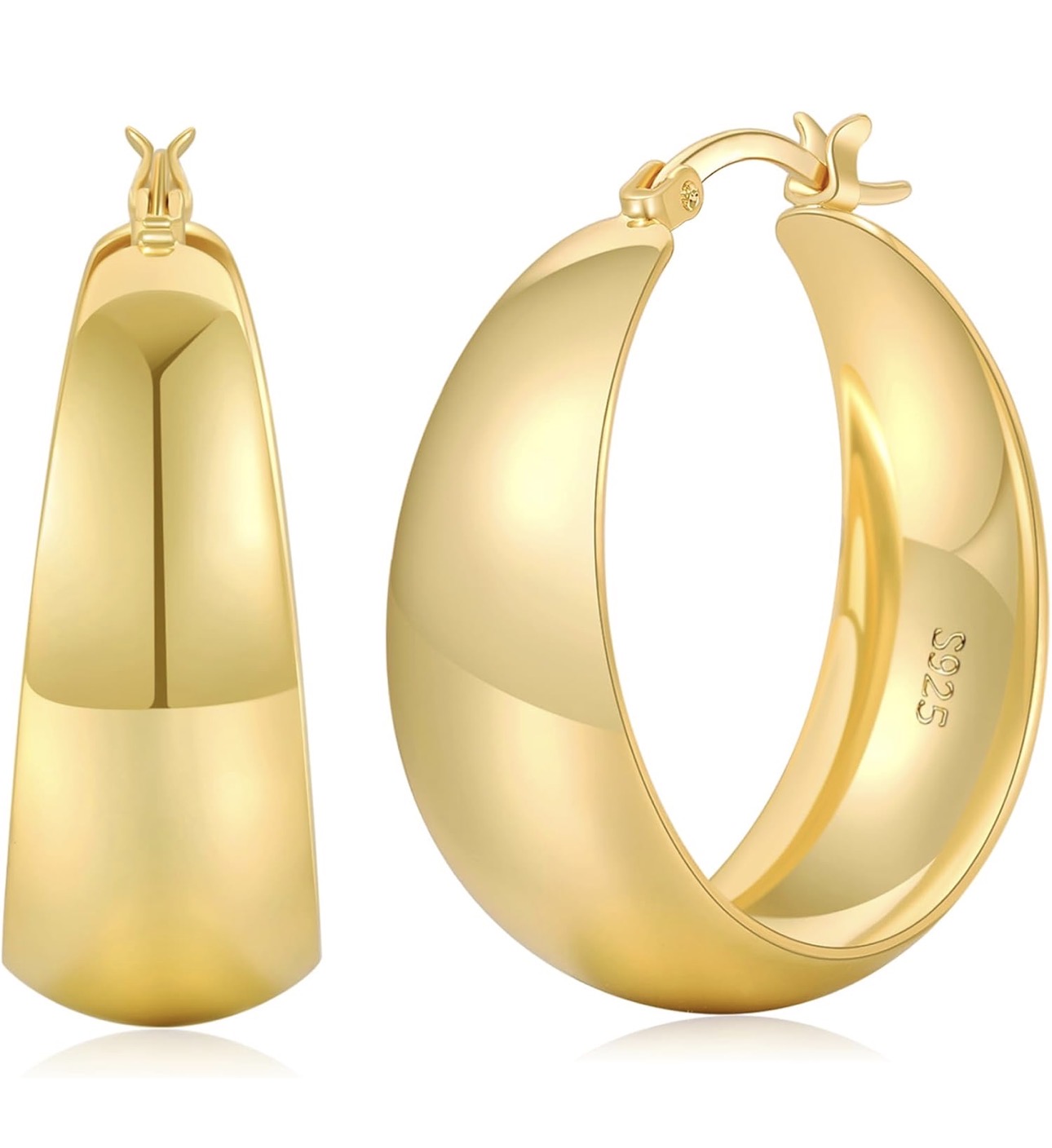 Chunky gold hoop earrings