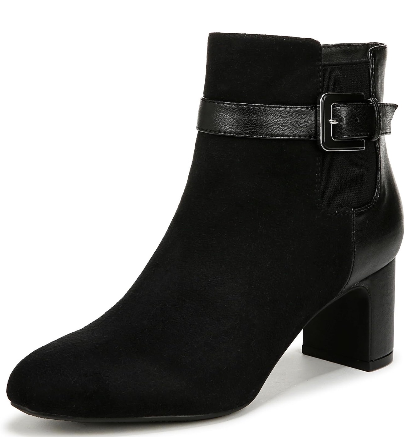 Black leather ankle boots