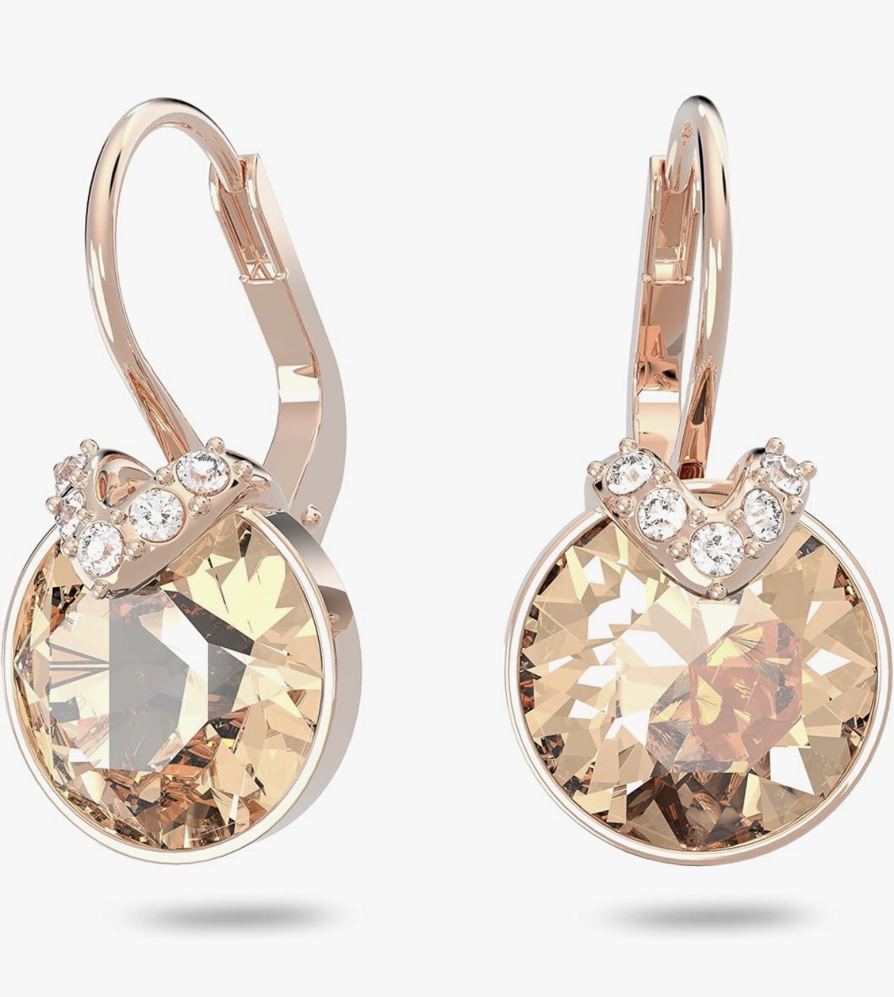 Rose crystal earrings