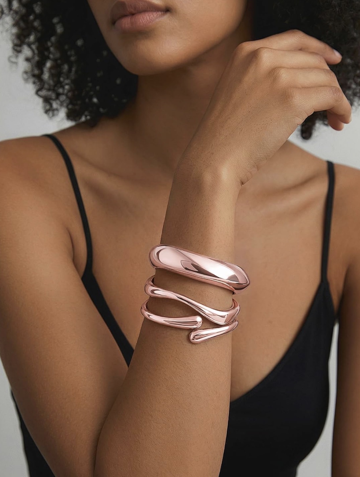Rose gold bangle bracelet
