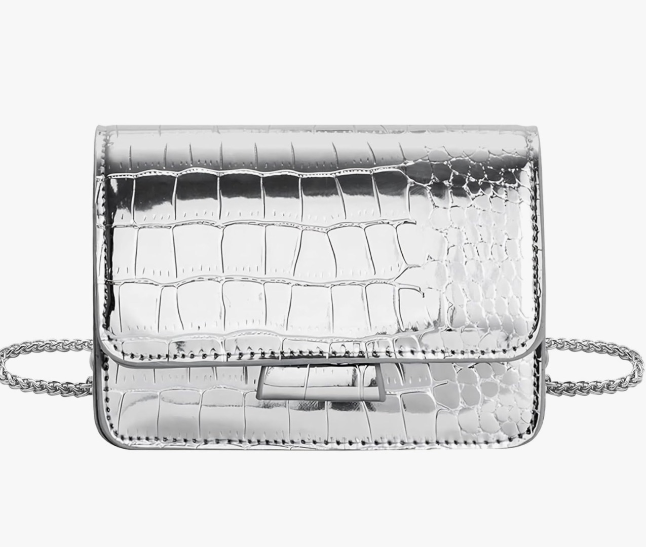 Silver evening clutch
